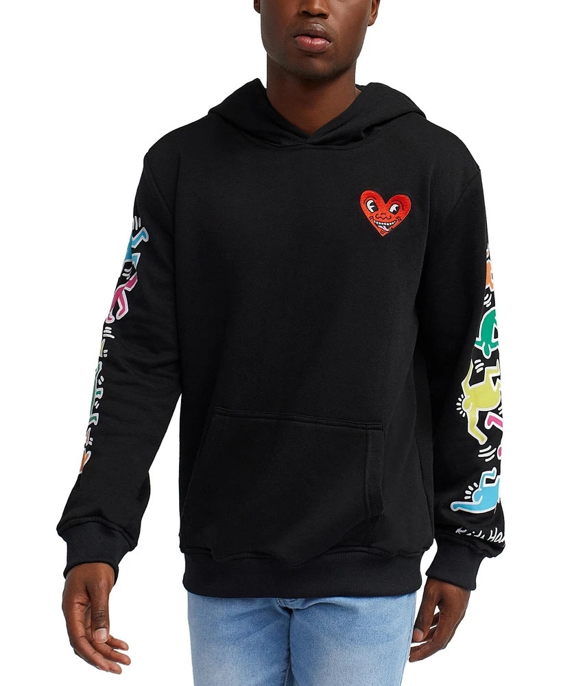 Reason Men's Keith Haring Heart Pullover Hoodie