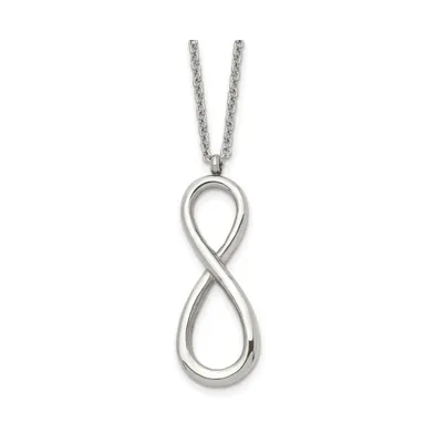 Chisel Polished Infinity Symbol on a 18 inch Cable Chain Necklace