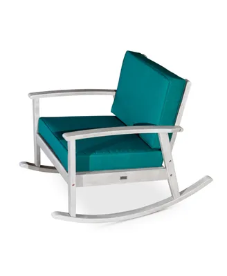 Simplie Fun Eucalyptus Rocking Chair With Cushions Oil Finish