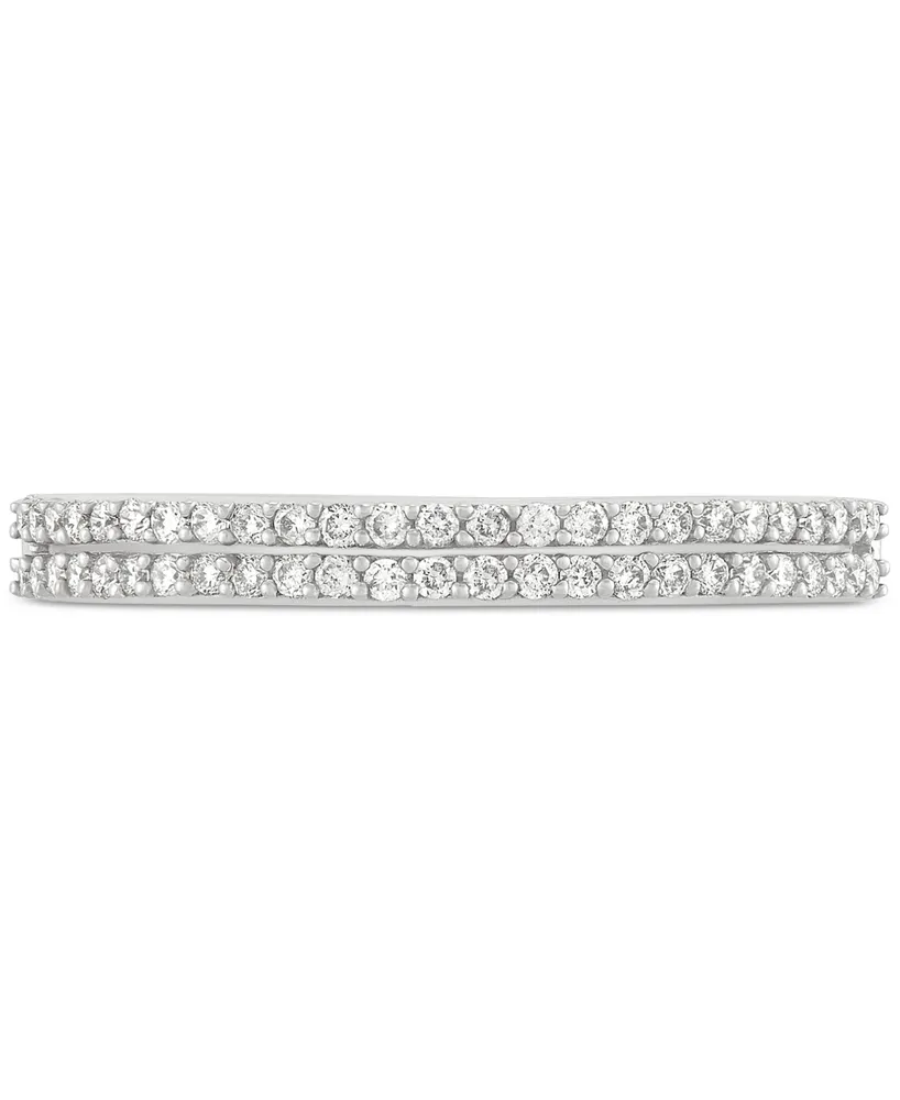 Diamond Double Row Band (1/4 ct. t.w.) in 10k White Gold