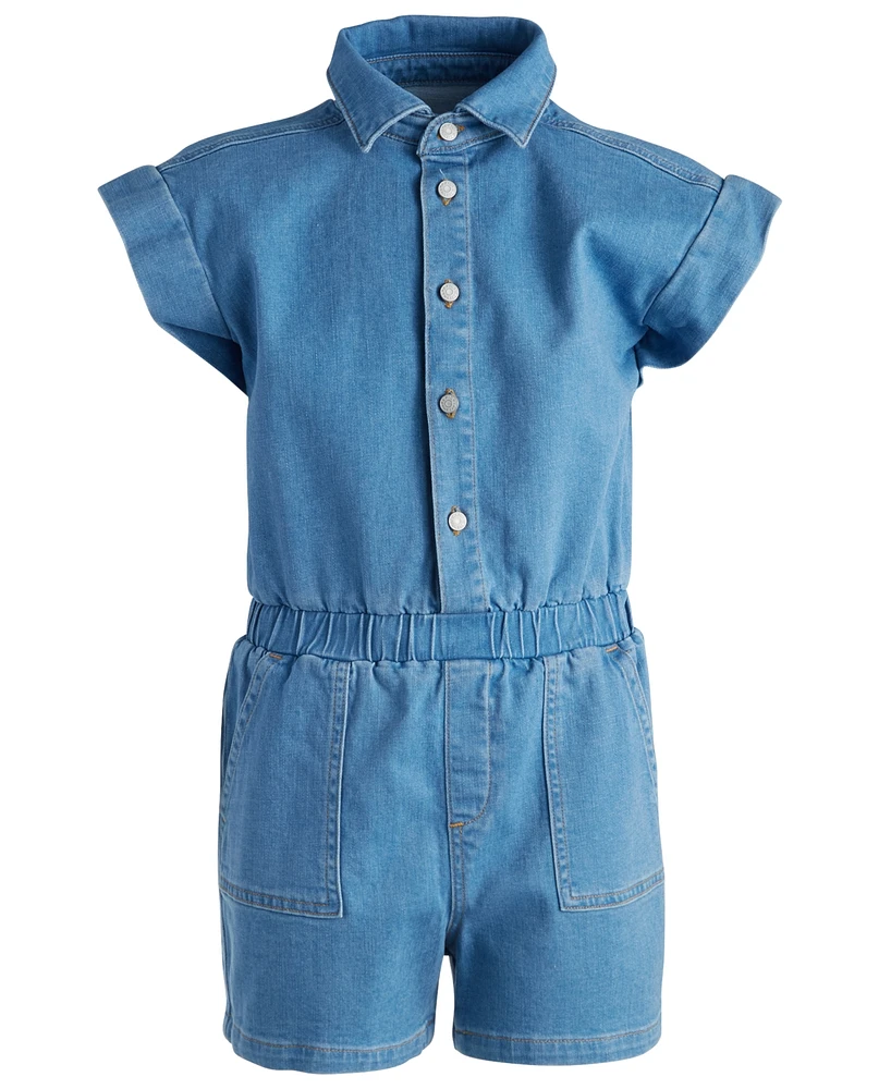 Epic Threads Big Girls Cassia Denim Romper, Created for Macy's