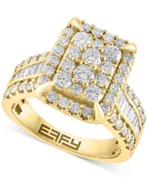 Effy Certified Diamond Emerald Shaped Halo Cluster Ring (1-5/8 ct. t.w.) in 14k Gold