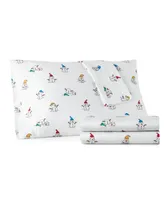 Micro Flannel Printed Queen 4-pc Sheet Set