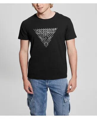 Guess Men's Triangle Embroidered Short Sleeve T-shirt