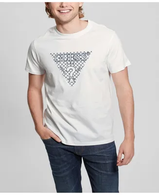 Guess Men's Triangle Embroidered Short Sleeve T-shirt