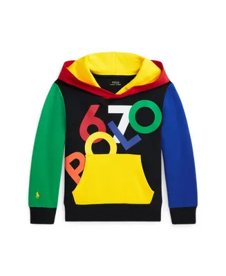 Polo Ralph Lauren Toddler and Little Boys Color-Blocked Logo Double-Knit Hooded Sweatshirt
