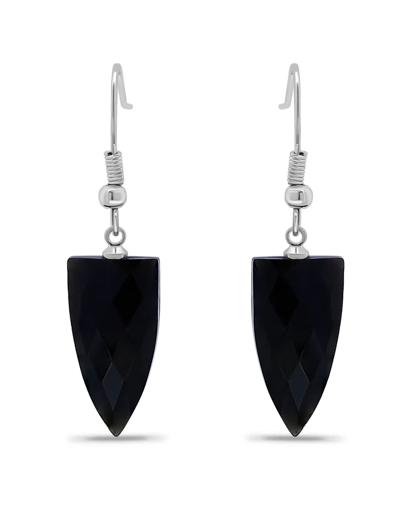 Macy's Silver Plated Multi Genuine Stone Drop Earrings