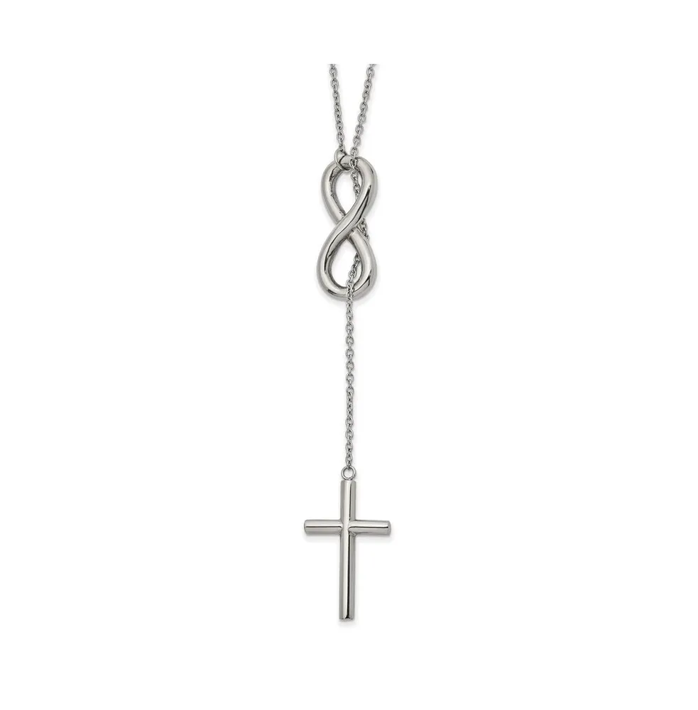 Chisel Cross/Infinity Adjustable up to 25 inch Slip-on Cable Chain Necklace