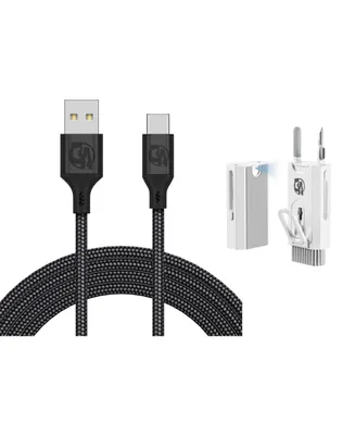 Bolt Axtion 10FT Charger Charging Cable Replacement Usb Charging Cord Nylon Braided Type-c Ports Accessories With Bundle