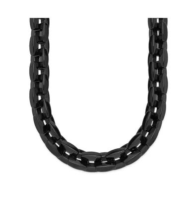 Chisel Polished Black Ip-plated 20.5 inch Link Necklace