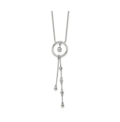 Chisel Preciosa Crystal Circle Dangle Pendant Cable Chain Necklace