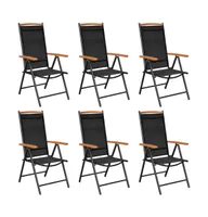 Folding Patio Chairs 6 pcs Text Ilene Black