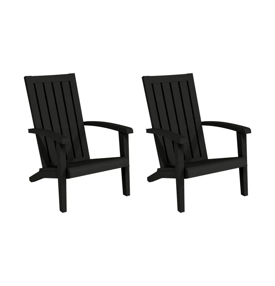 Patio Adirondack Chairs 2 pcs Black Polypropylene