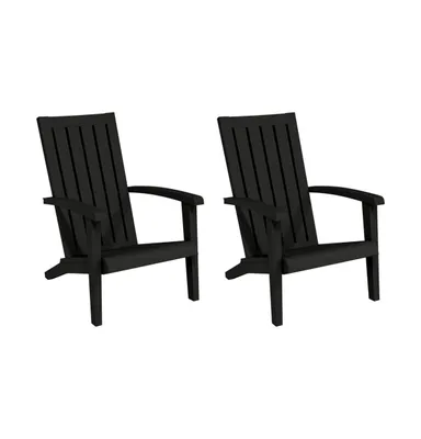 Patio Adirondack Chairs 2 pcs Black Polypropylene
