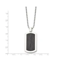 Chisel Black Ip-Plated Cable Dog Tag Ball Chain Necklace