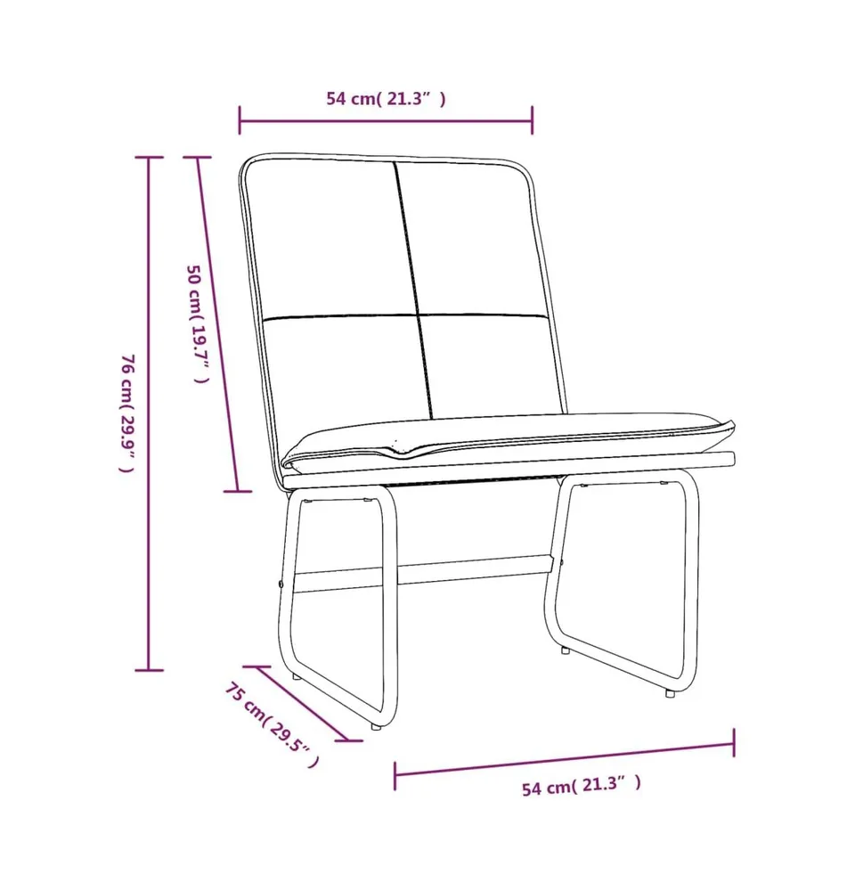 Lounge Chair Black 21.3"x29.5"x29.9" Faux Leather
