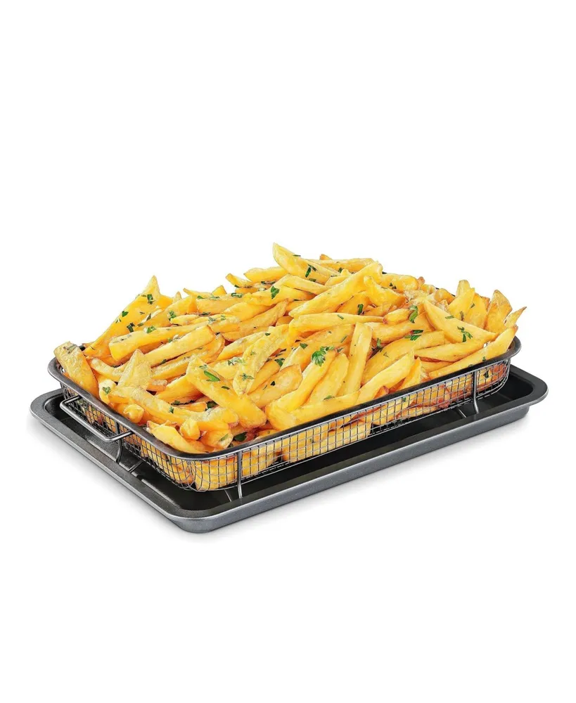 Non-stick Baking Tray With Grill Crispy Basket Copper Crisper Air