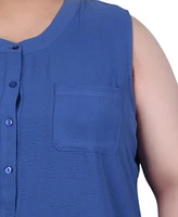 Ny Collection Plus Size Sleeveless Air Flow Blouse