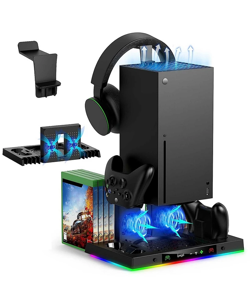 Upgrade Cooling Fan Stand & Charging Station for Xbox Series X With Bolt Axtion Bundle