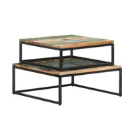 Nesting Coffee Tables 2 pcs Solid Reclaimed Wood