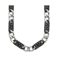 Chisel Stainless Steel Polished Black Ip-plated inch Link Necklace