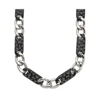 Chisel Stainless Steel Polished Black Ip-plated Link 24 inch Necklace