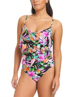 Beyond Control Women's Bora Bay Overlay One-Piece Swimsuit