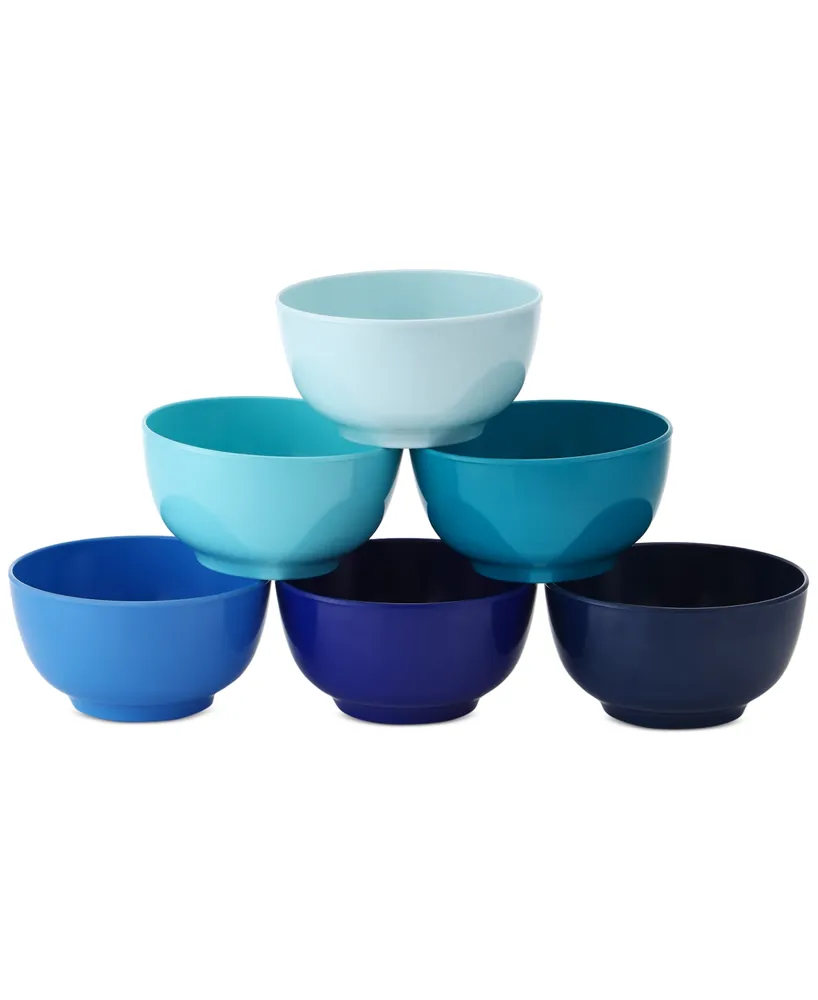 French Bull Shades of Blue Melamine Small Bowls, Set of 6
