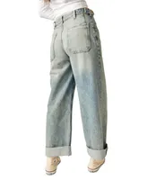 Free People Women's Cotton Palmer Cuffed Boyfriend Jeans