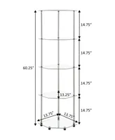 Convenience Concepts 13.75" Glass Designs2Go Classic 5 Tier Corner Tower