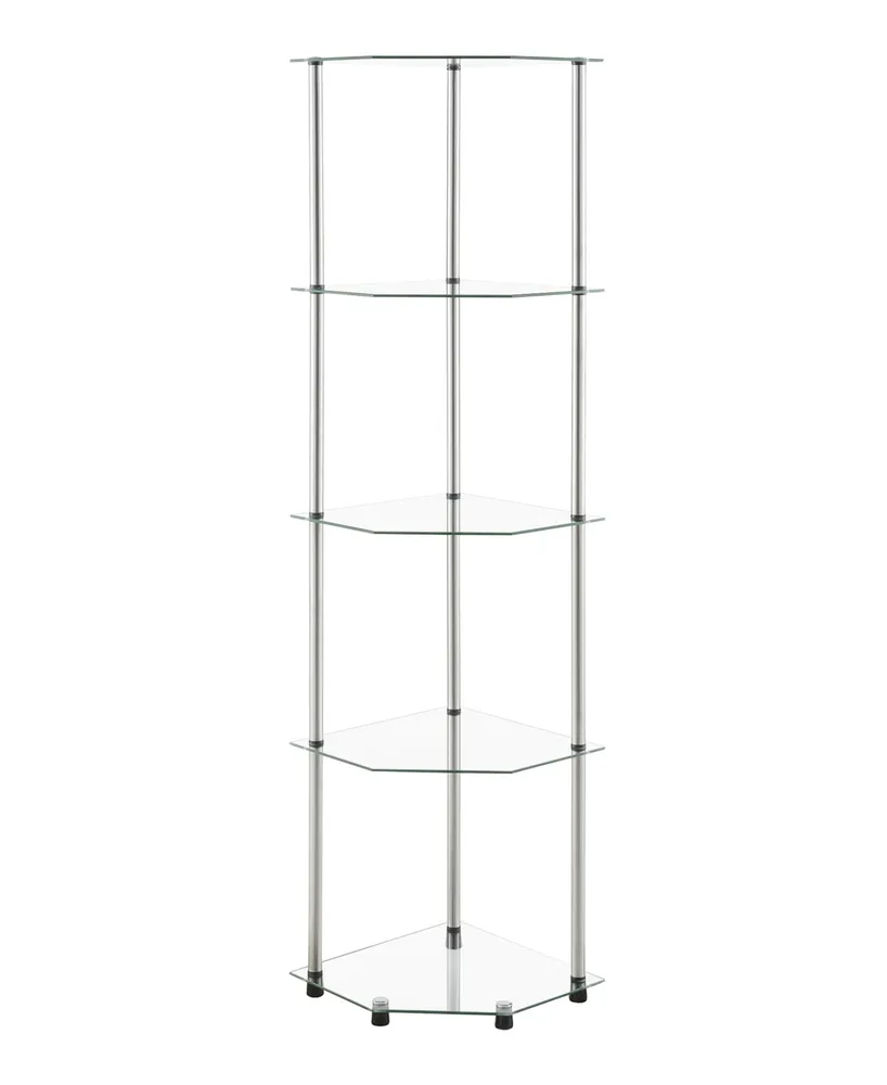 Convenience Concepts 13.75" Glass Designs2Go Classic 5 Tier Corner Tower