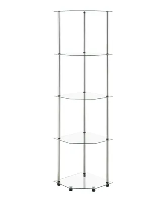 Convenience Concepts 13.75" Glass Designs2Go Classic 5 Tier Corner Tower