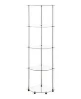 Convenience Concepts 13.75" Glass Designs2Go Classic 5 Tier Corner Tower