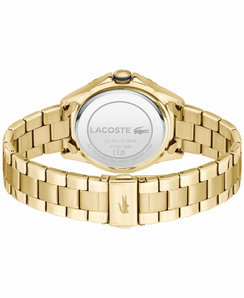 Lacoste Women's Santorini Quartz Gold-Tone Stainless Steel Bracelet Watch 36mm