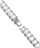 Blackjack Men's Cubic Zirconia Baguette Tennis Bracelet in Stainless Steel