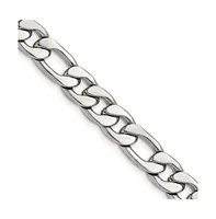 Chisel Stainless Steel 8.75mm Figaro Chain Necklace