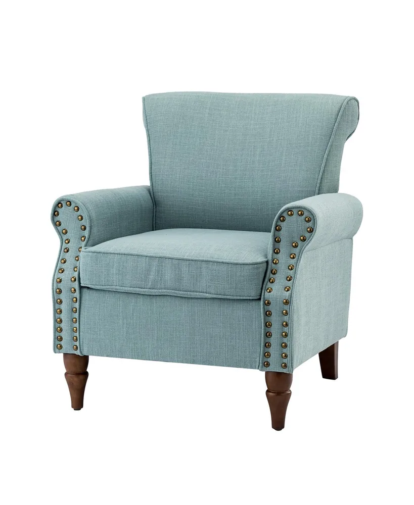 Hulala Home Modern Upholstered Accent Chair with Solid Wood Legs