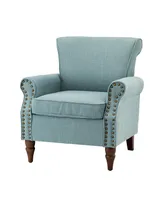 Hulala Home Modern Upholstered Accent Chair with Solid Wood Legs