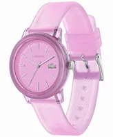 Lacoste Women's L.12.12 Quartz Pink Semi-Transparent Silicone Strap Watch 36mm