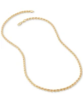 Rope Link 26" Chain Necklace in 18k Gold-Plated Sterling Silver, 4mm