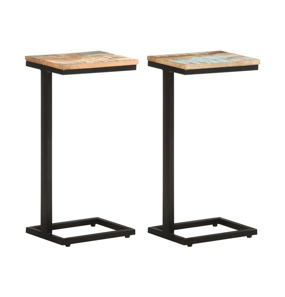 Side Tables 2 pcs 12.4"x9.6"x25.4" Solid Reclaimed Wood