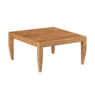 Coffee Table Solid Acacia Wood 31.5"x31.5"x16" Brown