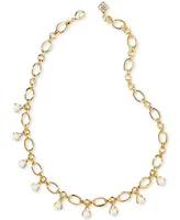 Kendra Scott Gold-Tone Ashton Freshwater Pearl Chain Necklace, 16" + 3" extender