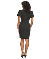 Dkny Women's Puff-Sleeve Side-Ruched Sheath Dress