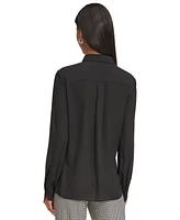 Karl Lagerfeld Paris Women's Ruffled Blouse