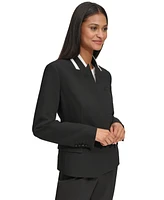 Karl Lagerfeld Women's Reverse Lapel One Button Blazer