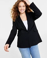 Women's Solid Longline Blazer, Created for Macy's
