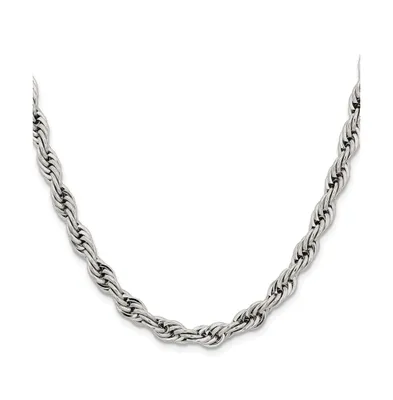 Chisel Stainless Steel 7mm Rope Chain Necklace