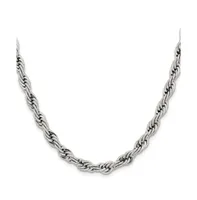 Chisel Stainless Steel 7mm Rope Chain Necklace