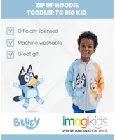 Bluey & Bingo Fleece Zip-Up Raglan Hoodie Toddler| Child Boys